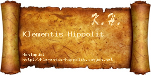 Klementis Hippolit névjegykártya